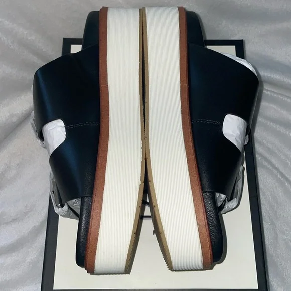 NWT J/SLIDES BOWIE Black Leather Sandal - Picture 11 of 13